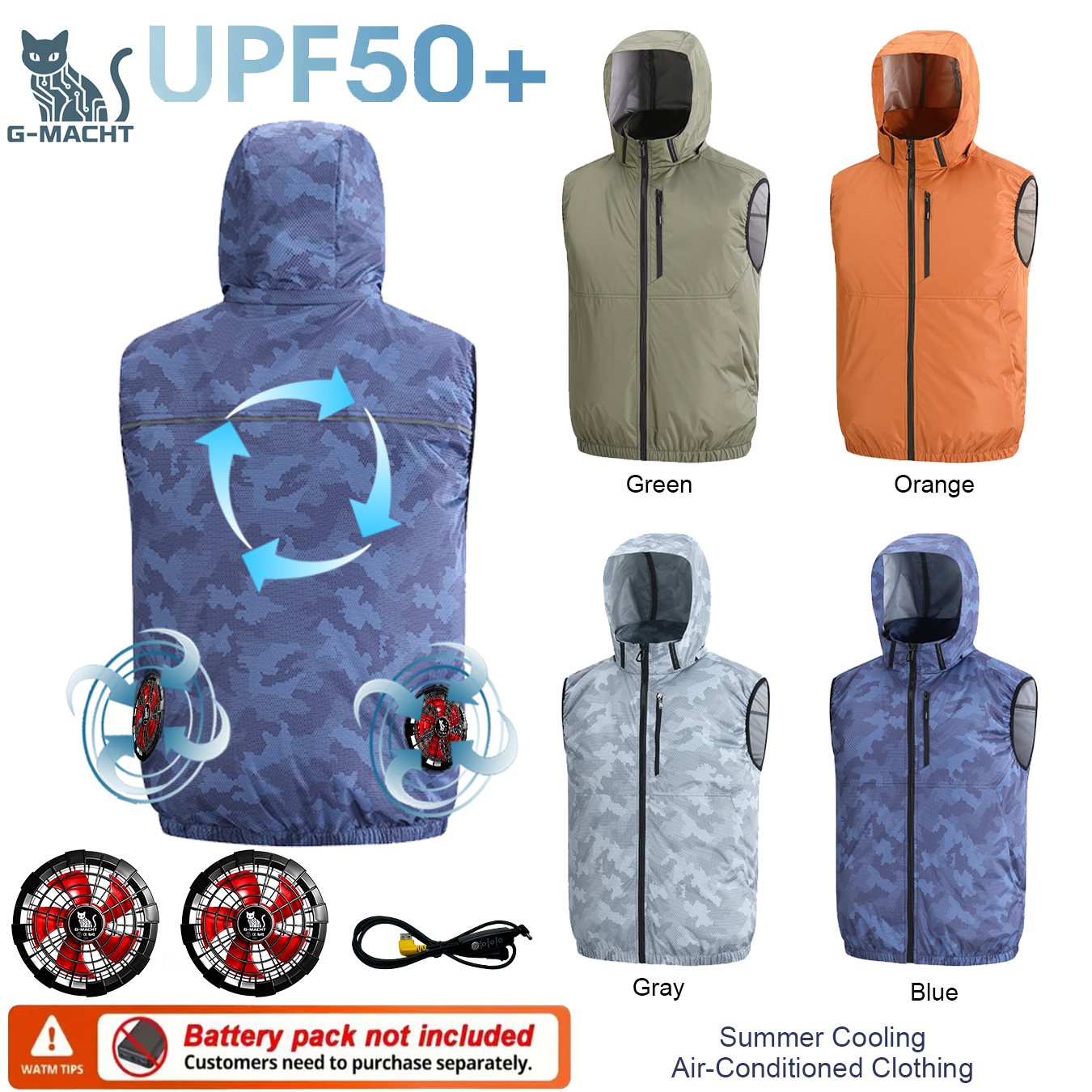 Outdoor Sport Jacket Men - Summer Sport 12V/5V Fan Air Condition