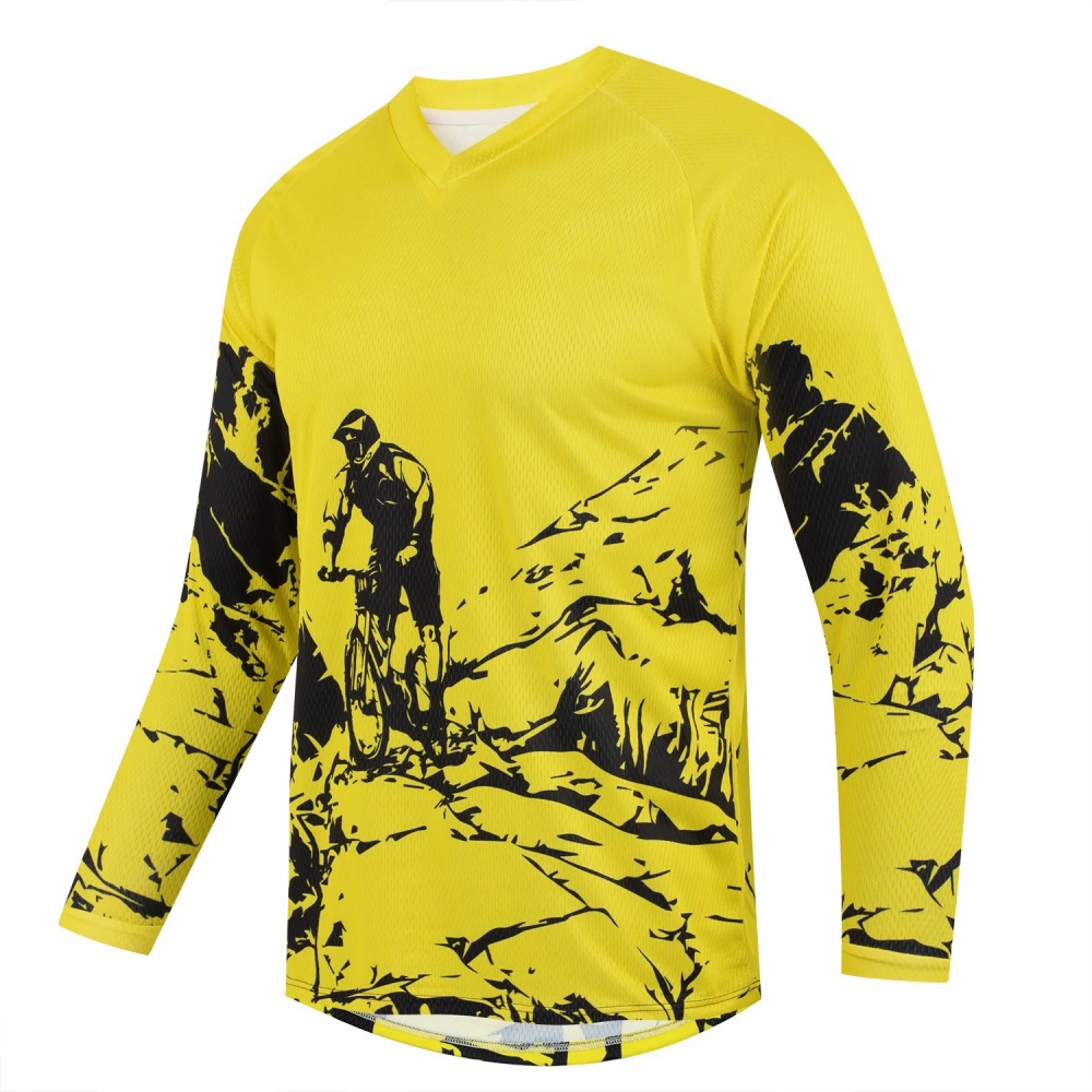 Outdoor Sport Activity - Men's Outdoor Mountain Bike Print Long-Sleeve