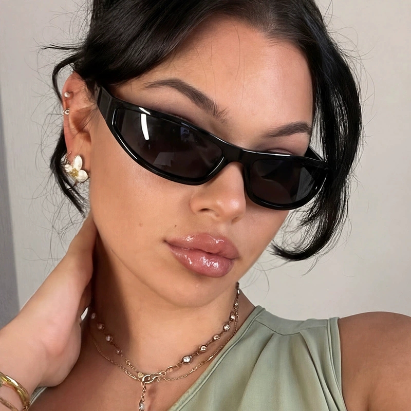 Outdoor Sport Activity - Y2K Narrow Rectangle Wrap Around Sunglasses