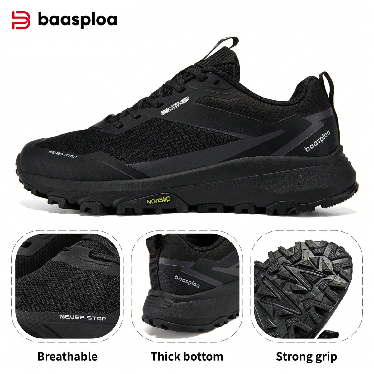 Climbing Shoe Beginner - Baasploa Men Hiking Sneakers Outdoor Fashion