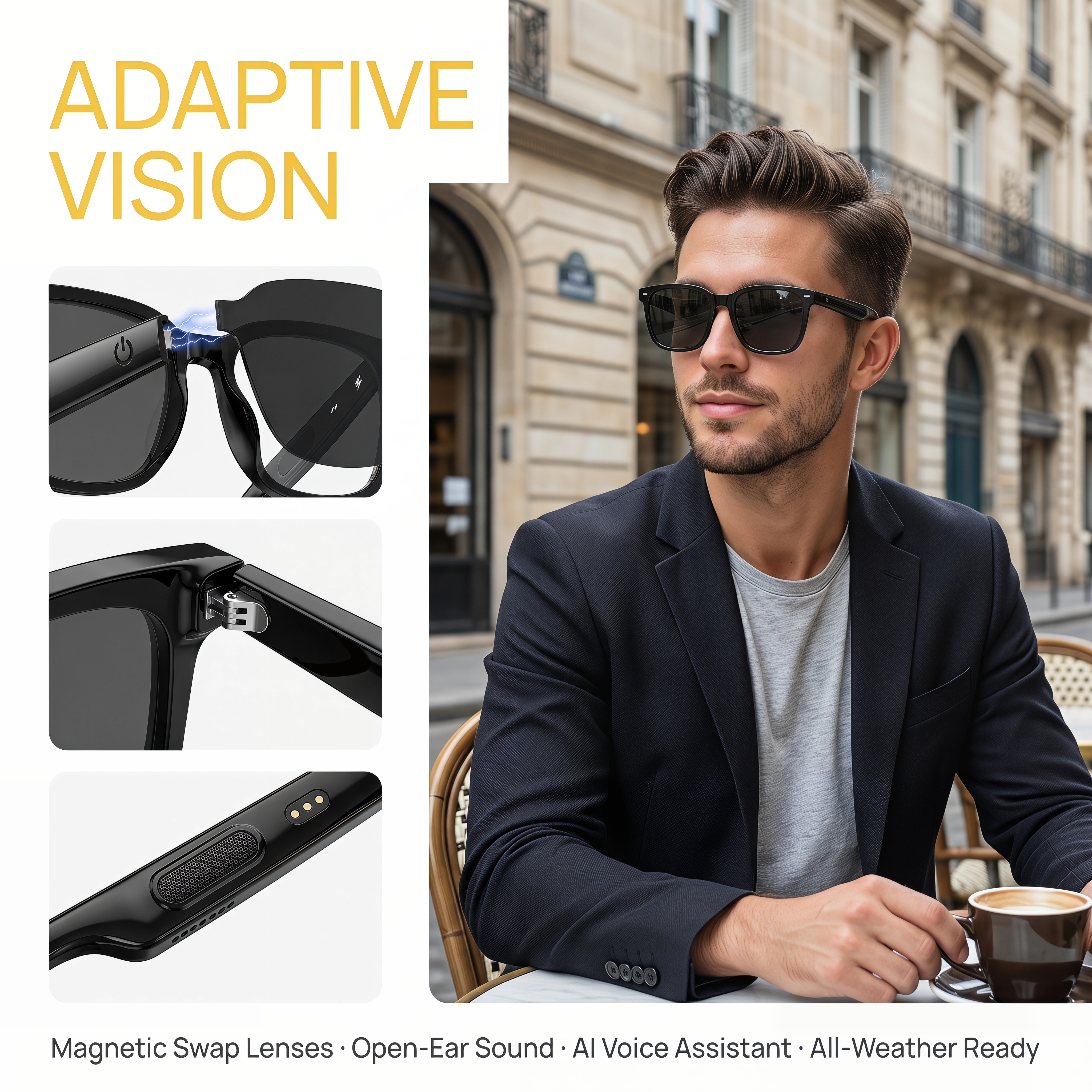 AI Open-Ear Bluetooth Glasses  - Outdoor Sport Bag のレビューと価格