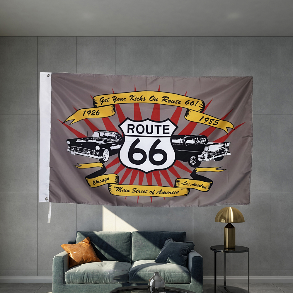 Route 66 USA Flag Mother Road  - Outdoor Sport Usa のレビューと価格