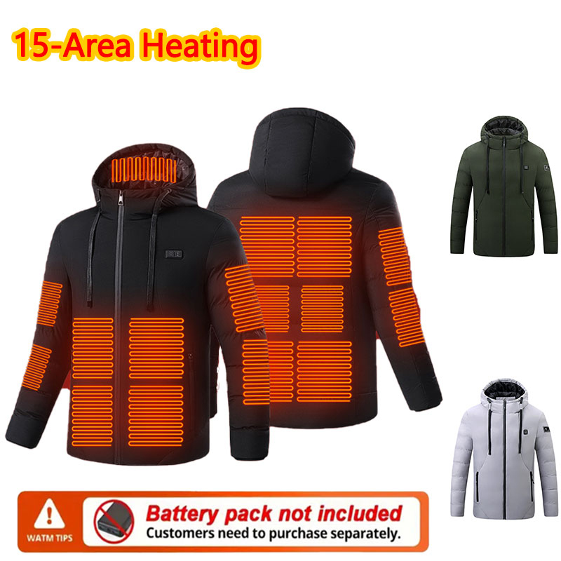 15 Area Heated Winter Hooded J - Outdoor Sport Winter Jacket のレビューと価格