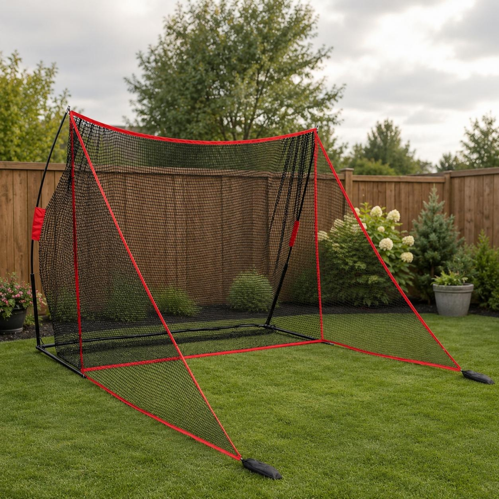 Golf Hitting Net Red Trim Prac - Outdoor Sports Net のレビューと価格
