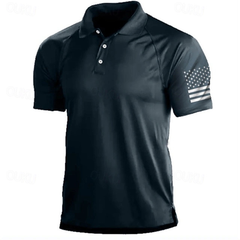 3D Print USA Flag Pattern Polo - Outdoor Sport Usa のレビューと価格