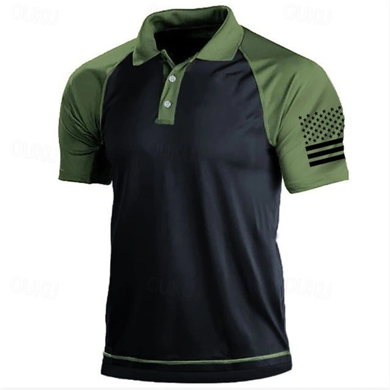 3D Print USA Flag Pattern Polo - Outdoor Sport Usa のレビューと価格