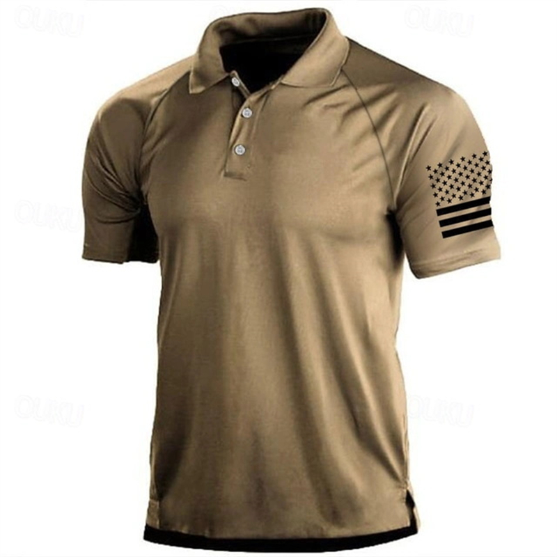 3D Print USA Flag Pattern Polo - Outdoor Sport Usa のレビューと価格