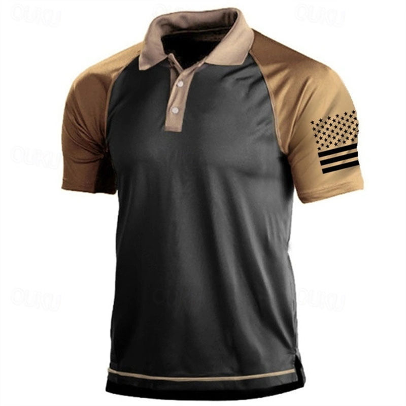 3D Print USA Flag Pattern Polo - Outdoor Sport Usa のレビューと価格