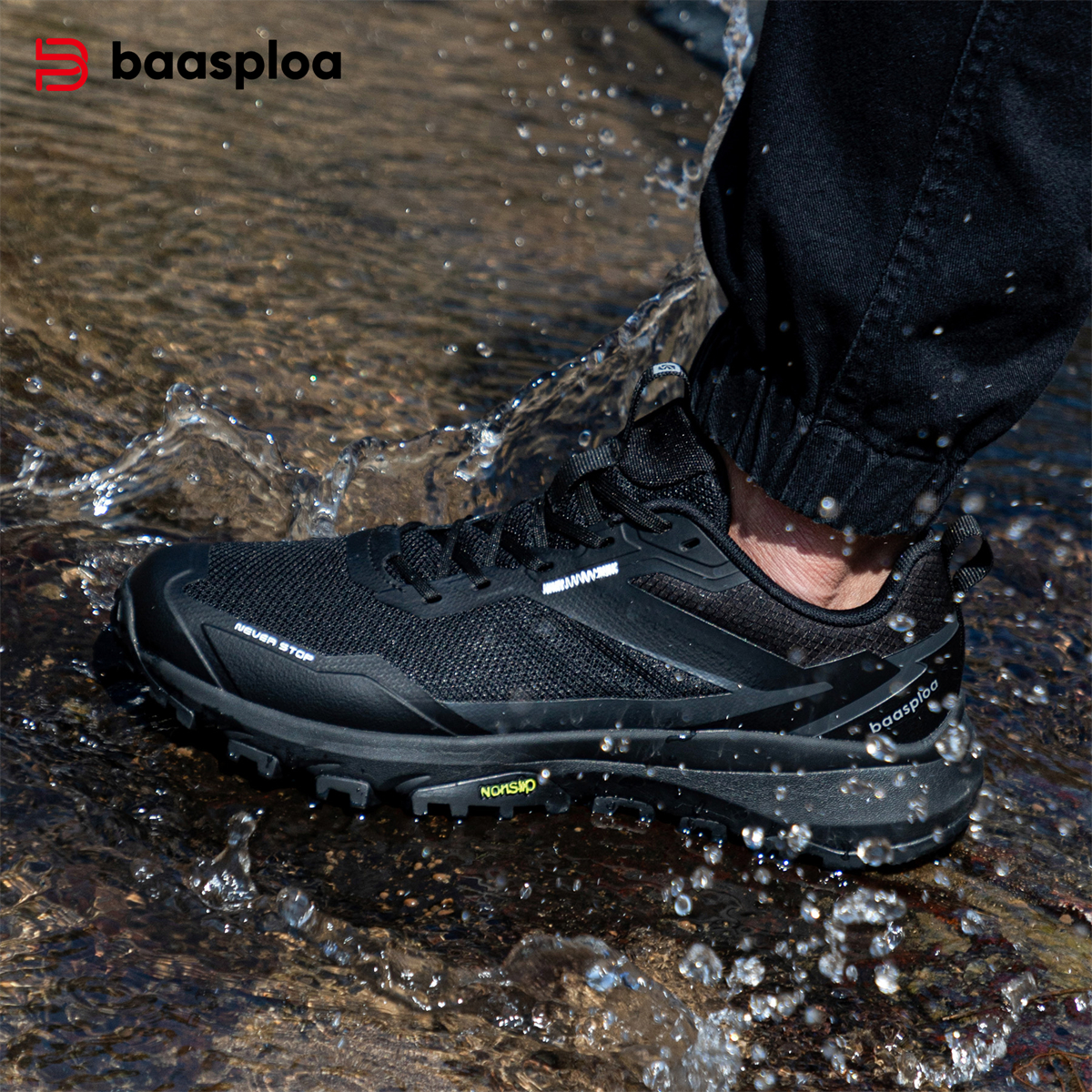 Baasploa Men Hiking Sneakers O - Climbing Shoe Beginner のレビューと価格