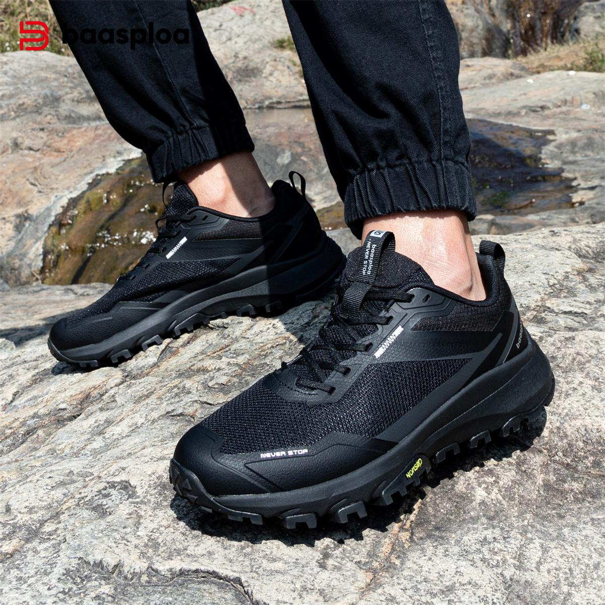 Baasploa Men Hiking Sneakers O - Climbing Shoe Beginner のレビューと価格