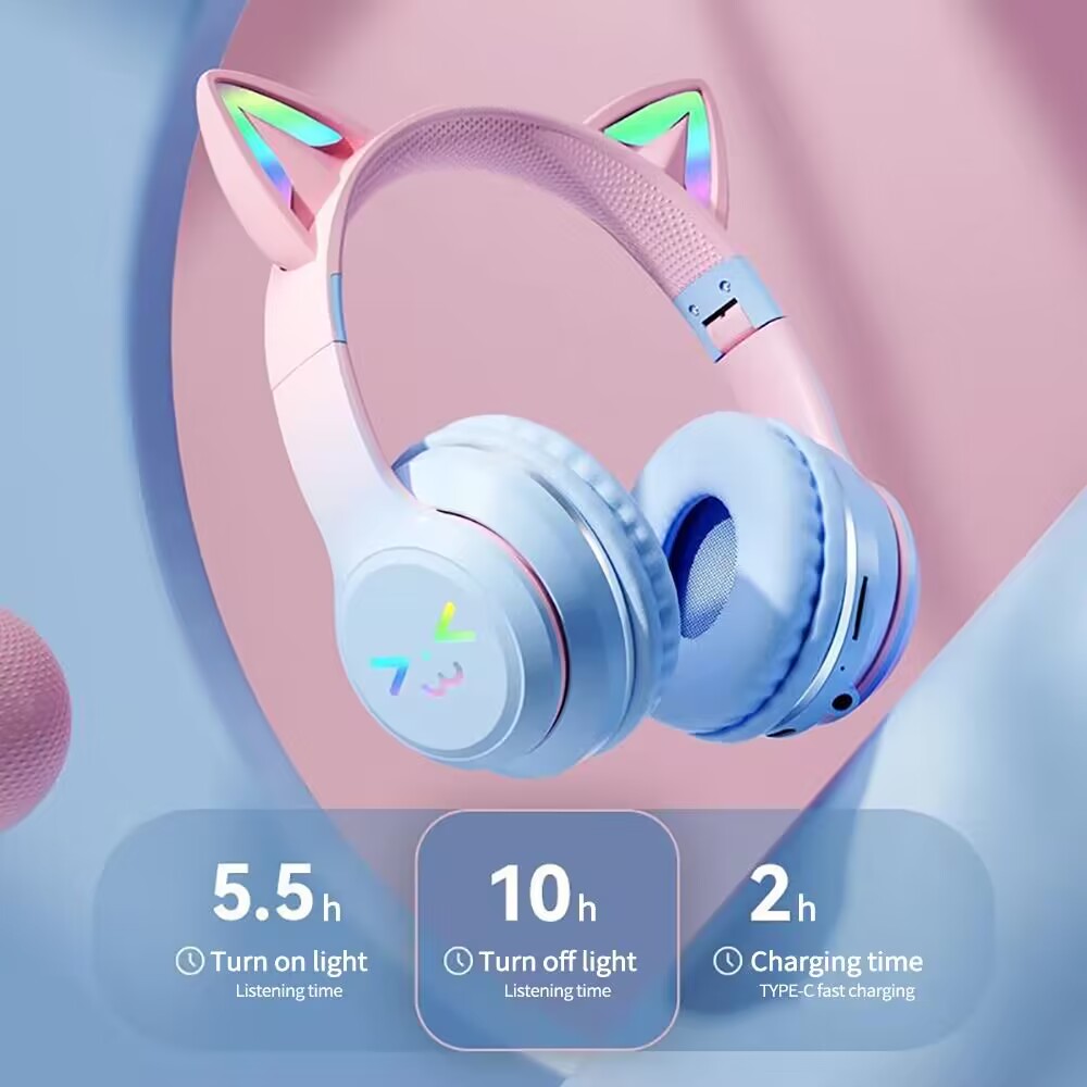 wireless Headphones RGB cute c - Outdoor Sport Activities For Kids のレビューと価格